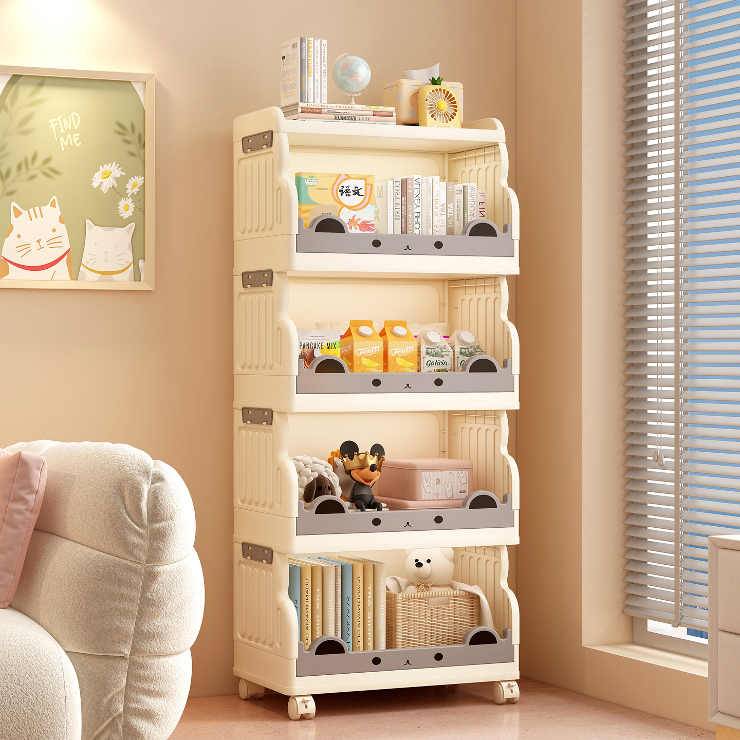 绘本架儿童书籍存放架可折叠