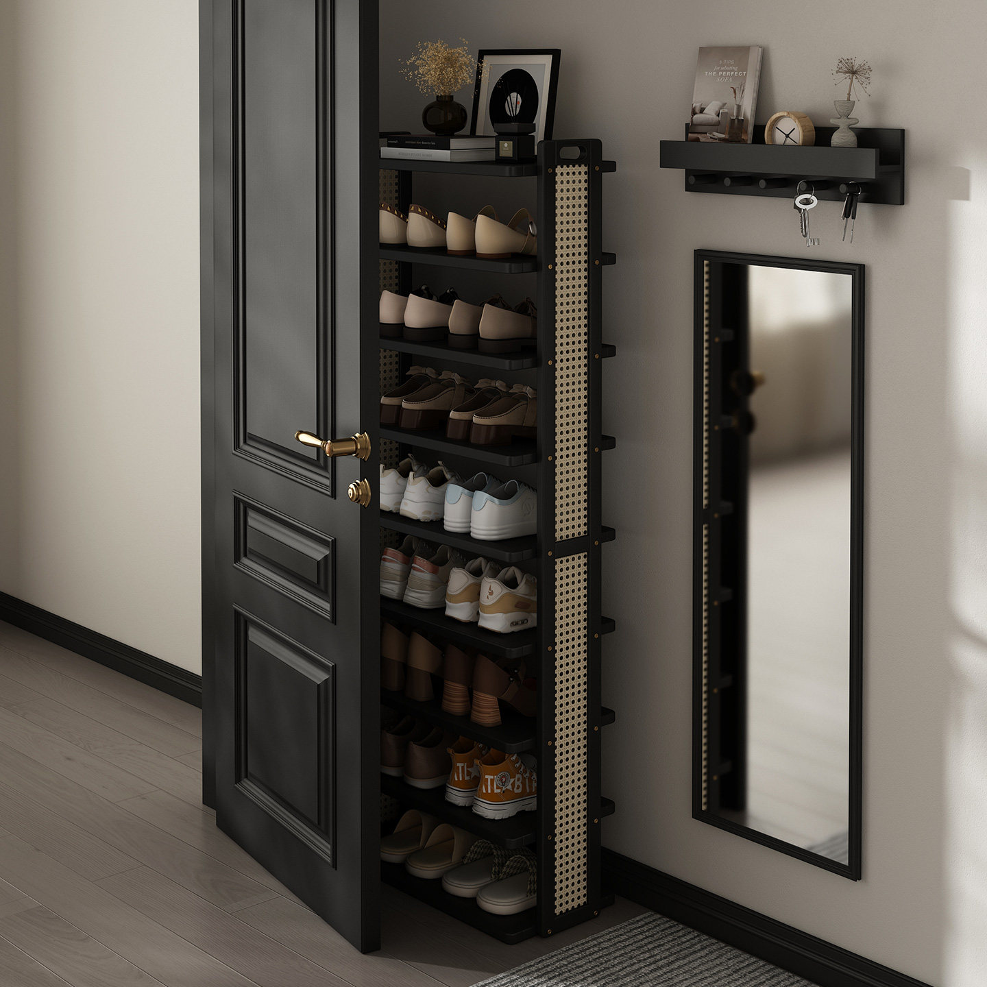 入户小窄鞋架门口多层鞋子收纳柜门后角落简易鞋架家用外楼道鞋柜,住宅家具,鞋架,淘宝优惠券,粉丝福利购,淘宝优惠卷