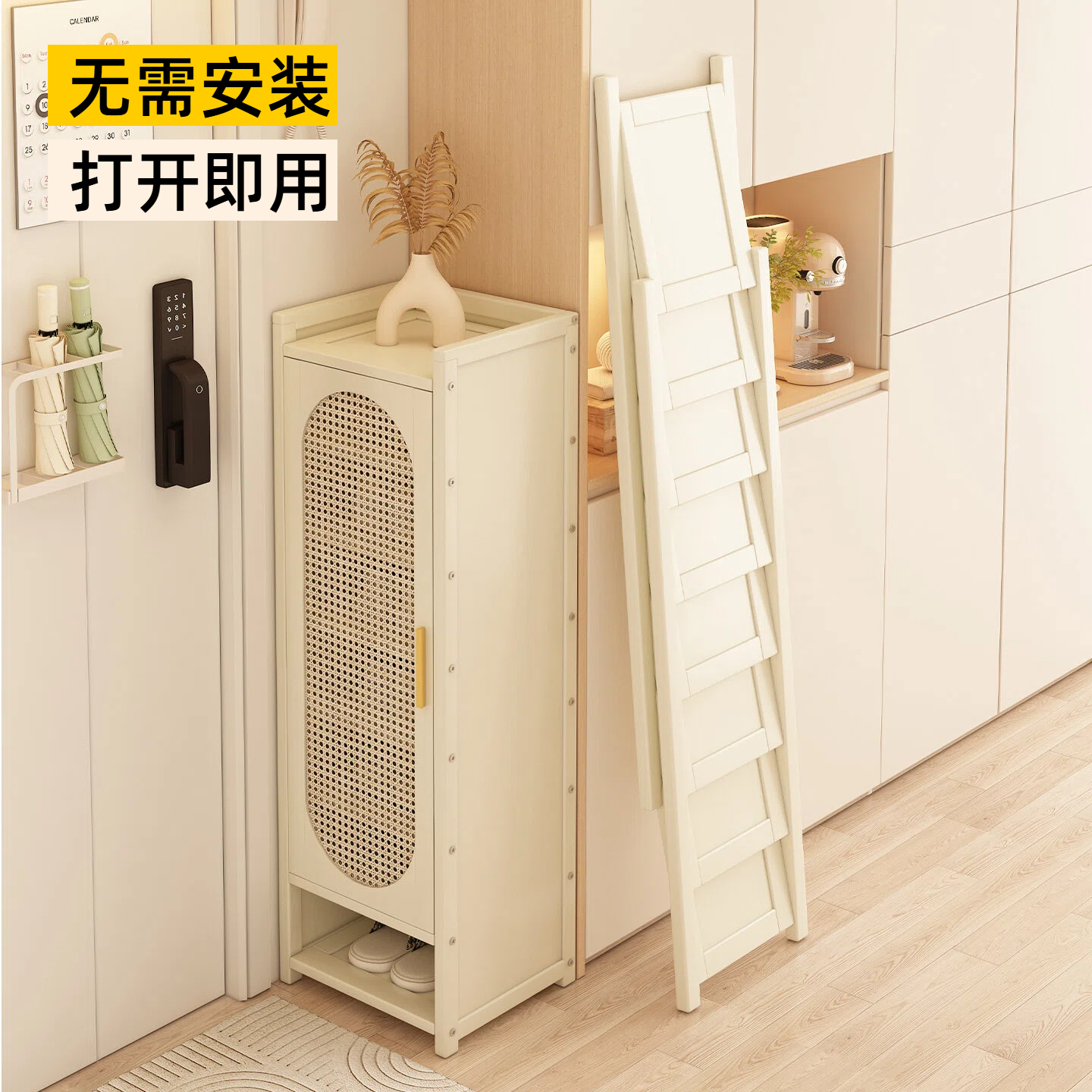 折叠鞋架子小窄门口多层免安装带门鞋柜防尘租房用鞋子收纳置物柜,住宅家具,鞋架,淘宝优惠券,粉丝福利购,淘宝优惠卷