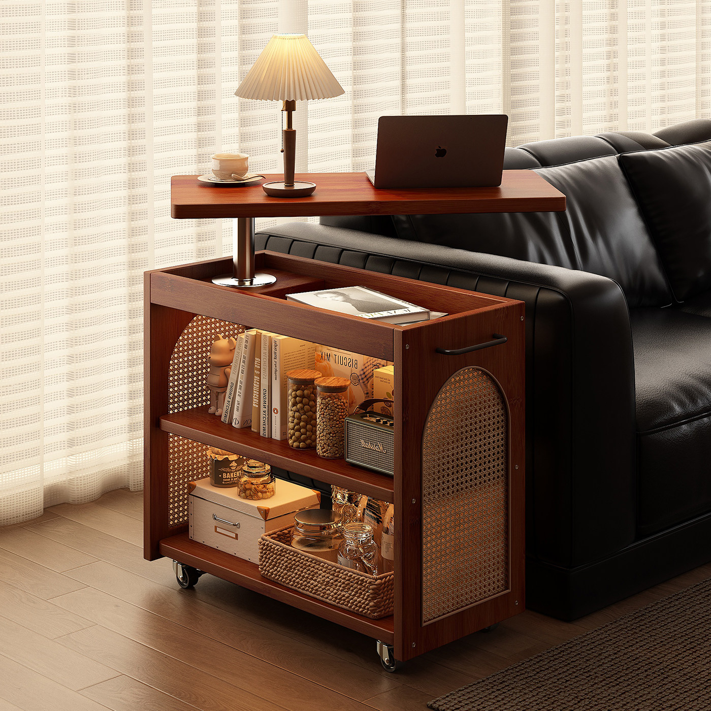 折叠茶几可移动实木沙发边柜客厅家用小推车式升降边几轻奢高级感,住宅家具,角几/边几,淘宝优惠券,粉丝福利购,淘宝优惠卷
