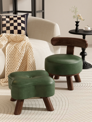 儿童小凳子家用矮凳客厅小坐凳软坐垫实木小椅子家用靠背沙发脚凳