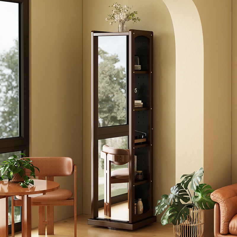 【可360°】旋转书架穿衣镜一体