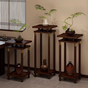 实木花架子客厅落地式阳台花盆抬高置物架中式多层室内植物摆放架