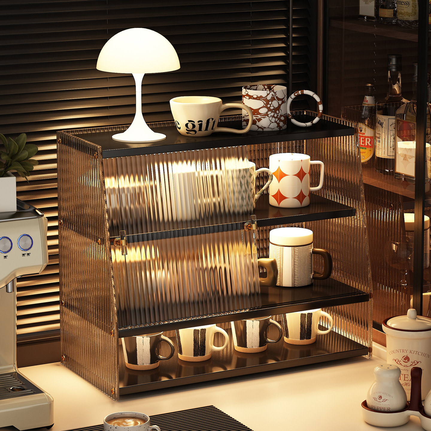 防尘杯架杯子收纳置物架餐边柜台面咖啡角布置水杯亚克力展示架子,住宅家具,搁板/置物架/家用陈列架,淘宝优惠券,粉丝福利购,淘宝优惠卷