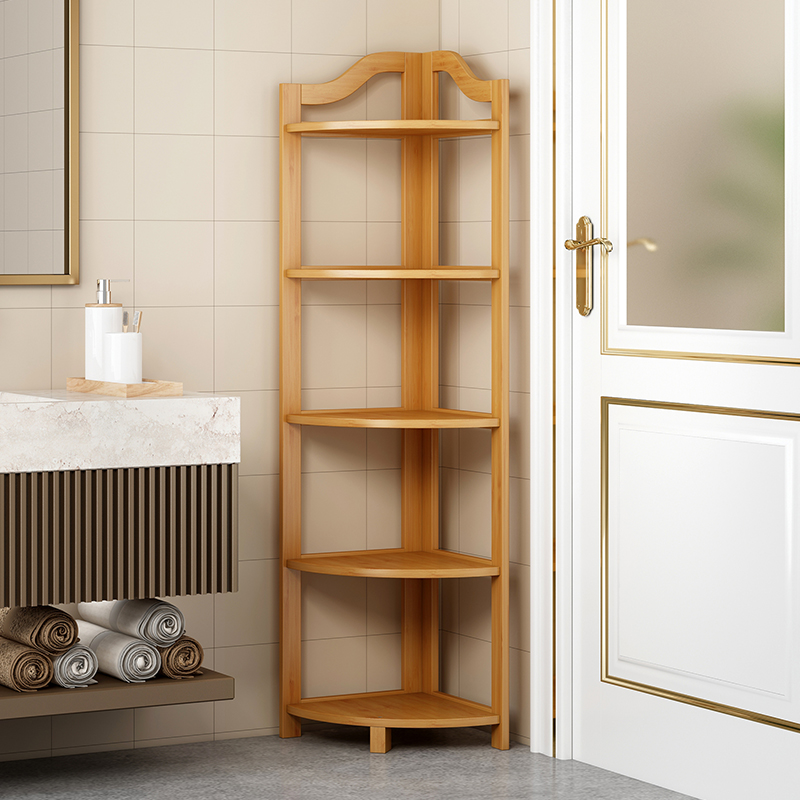 姿竹现代简约转角竹置物架