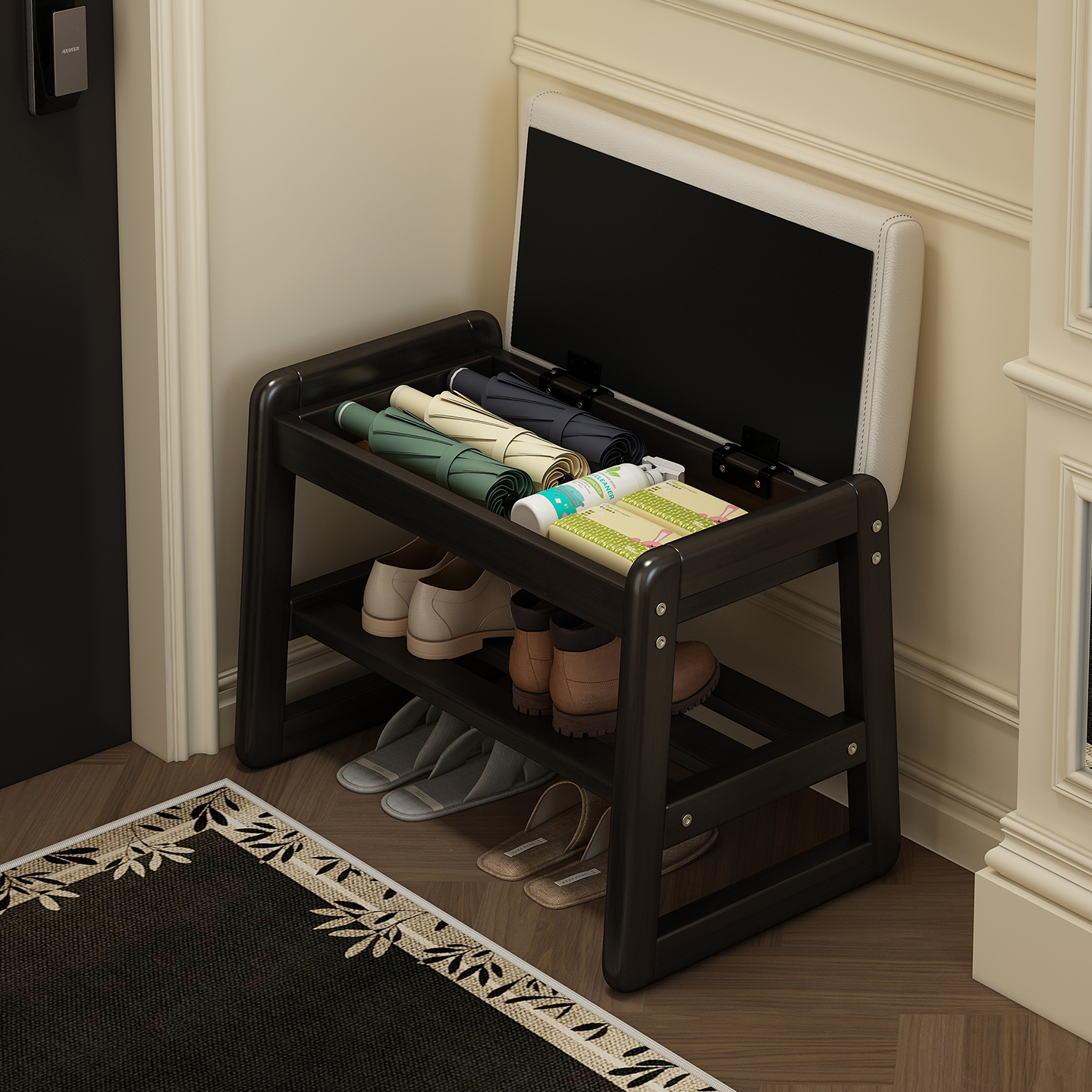 隐藏收纳换鞋凳双重加固