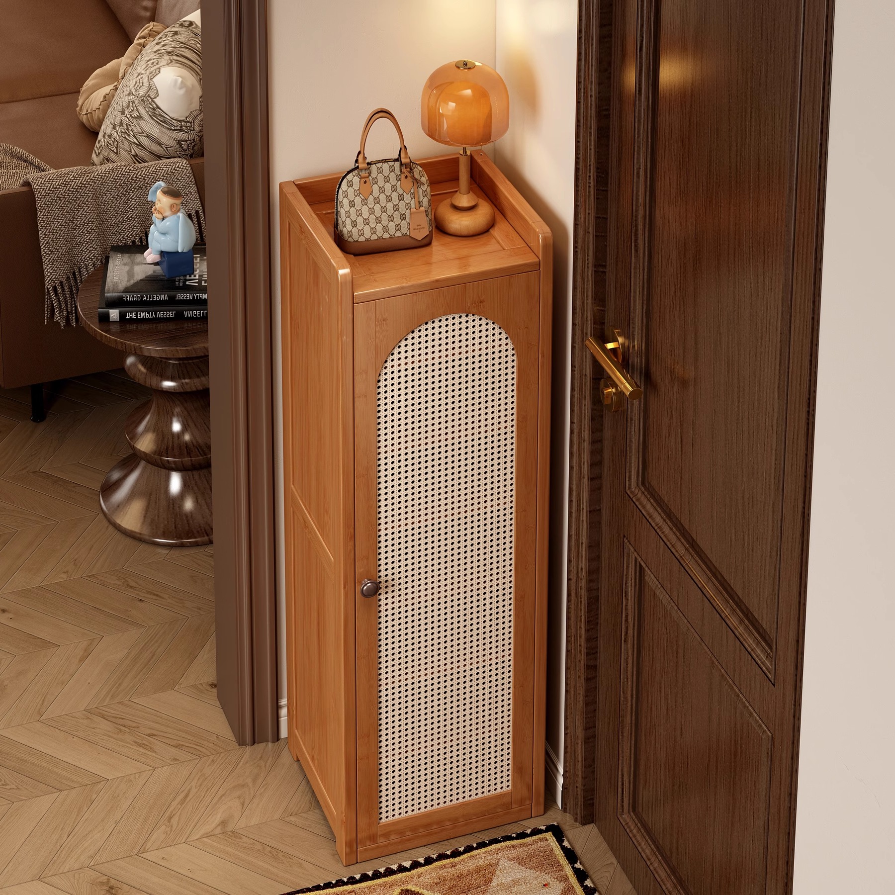 送货上门超稳不晃透气塑藤鞋架