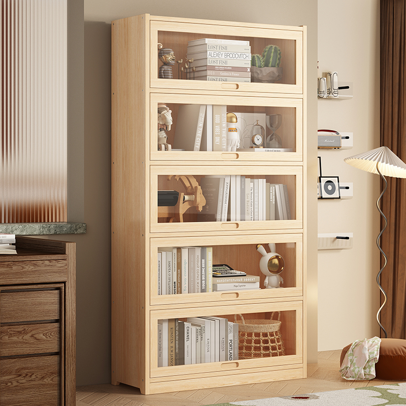 实木现代简约防尘置物架