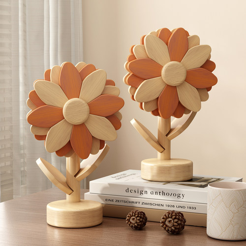 高颜值防滑放烫实木向日葵餐垫