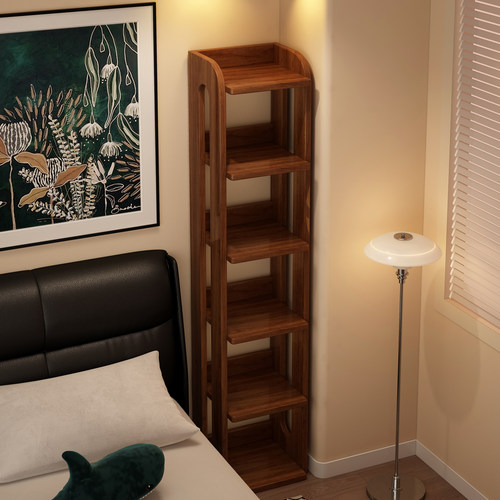 100%全实木书架，圆角设计防磕碰