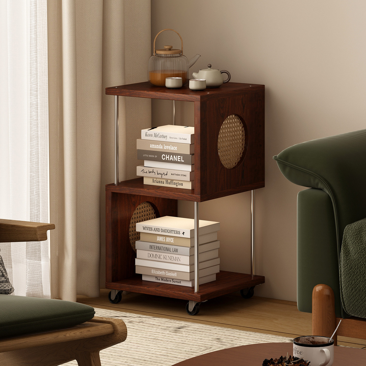 实木边几家用客厅中古风小型角几沙发旁可移动边柜迷你书架置物架,住宅家具,角几/边几,淘宝优惠券,粉丝福利购,淘宝优惠卷