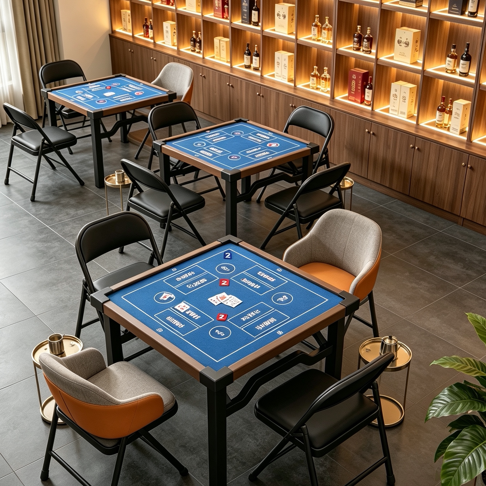 棋牌室掼蛋比赛专用桌子图片