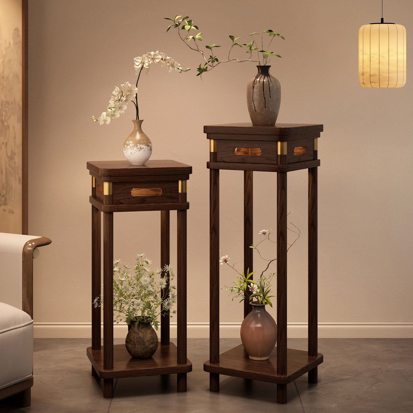 实木花架子客厅落地式置物架阳台新中式花盆层架多肉植物摆放托架,住宅家具,花架/花几,淘宝优惠券,粉丝福利购,淘宝优惠卷