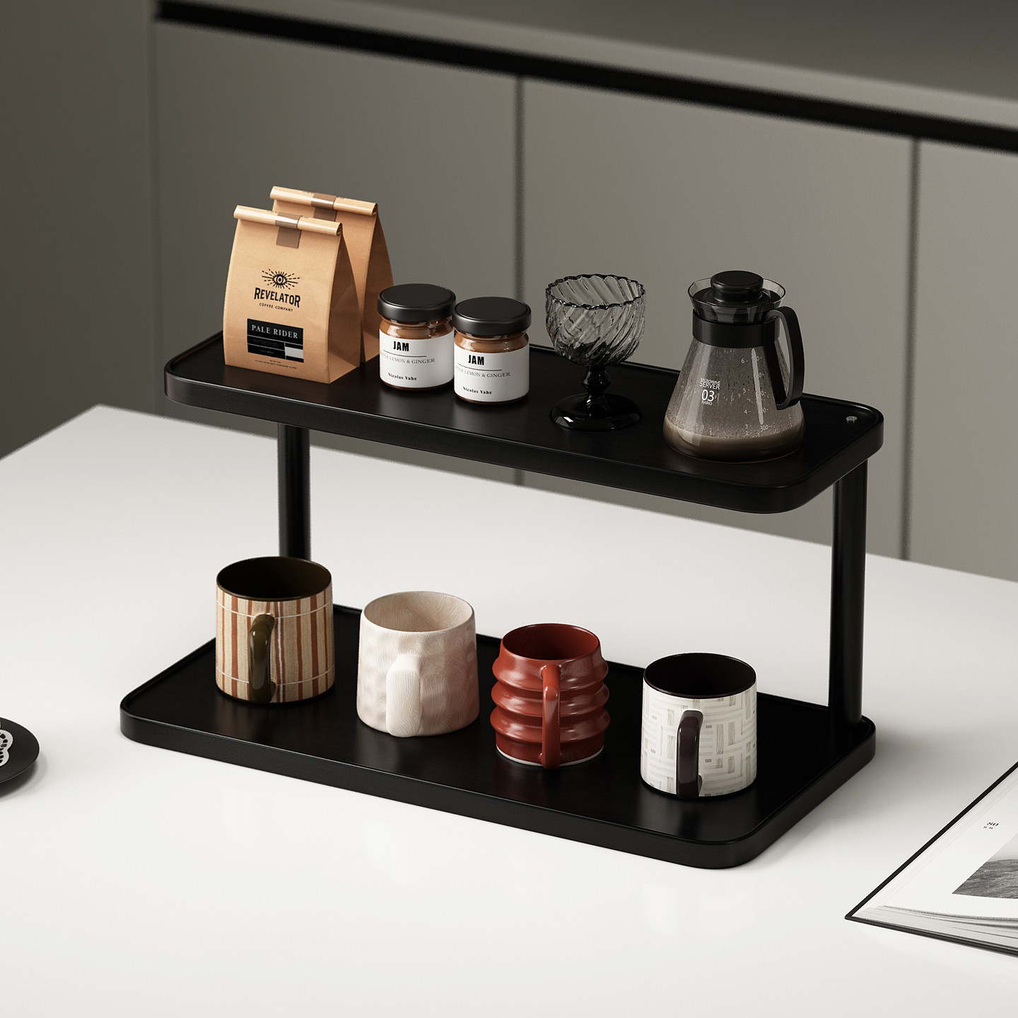 水杯收纳架家用客厅桌面置物架台面工位杯架黑色高级感杯子摆放架,家庭/个人清洁工具,杯架,淘宝优惠券,粉丝福利购,淘宝优惠卷