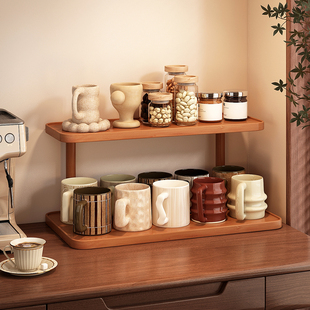 桌面杯架餐边柜吧台水杯架子置物架茶杯马克咖啡杯收纳摆放展示架