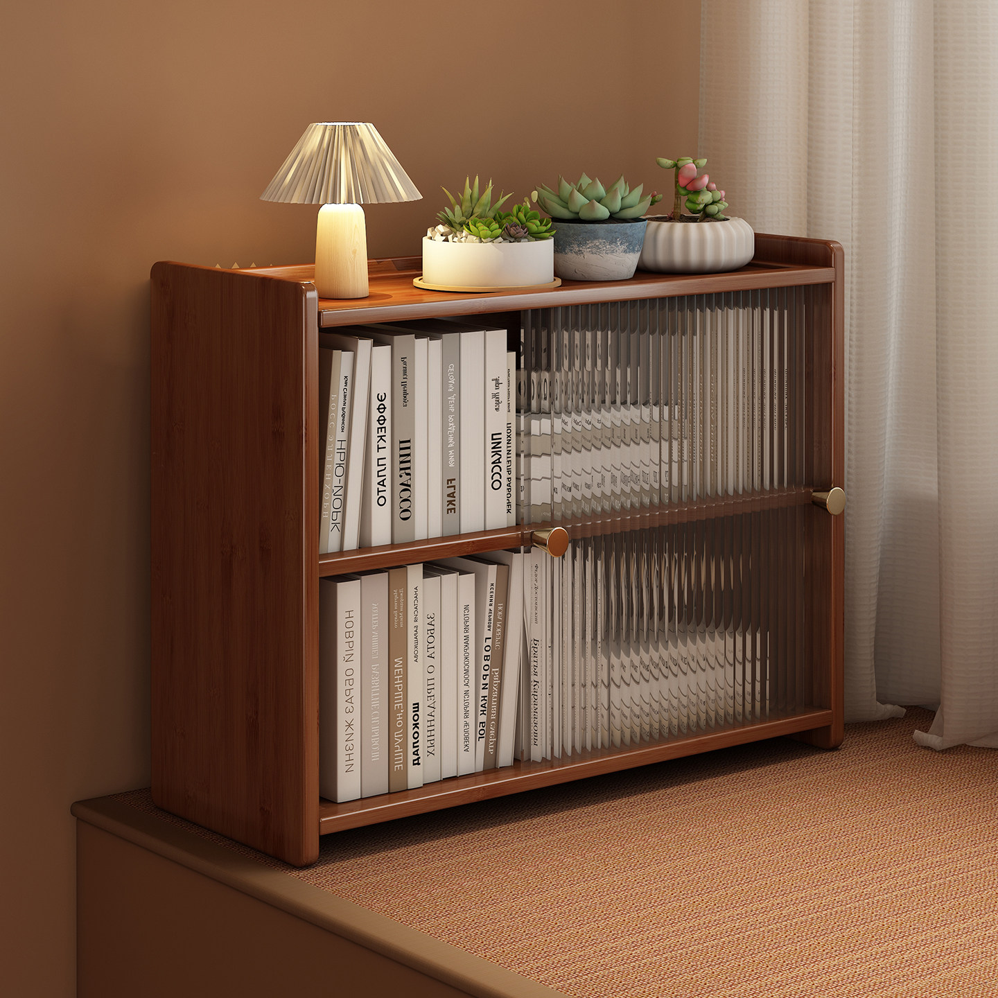 飘窗柜阳台书柜储物柜一体小型桌面书架置物架带门防尘多层收纳架,住宅家具,飘窗柜,淘宝优惠券,粉丝福利购,淘宝优惠卷