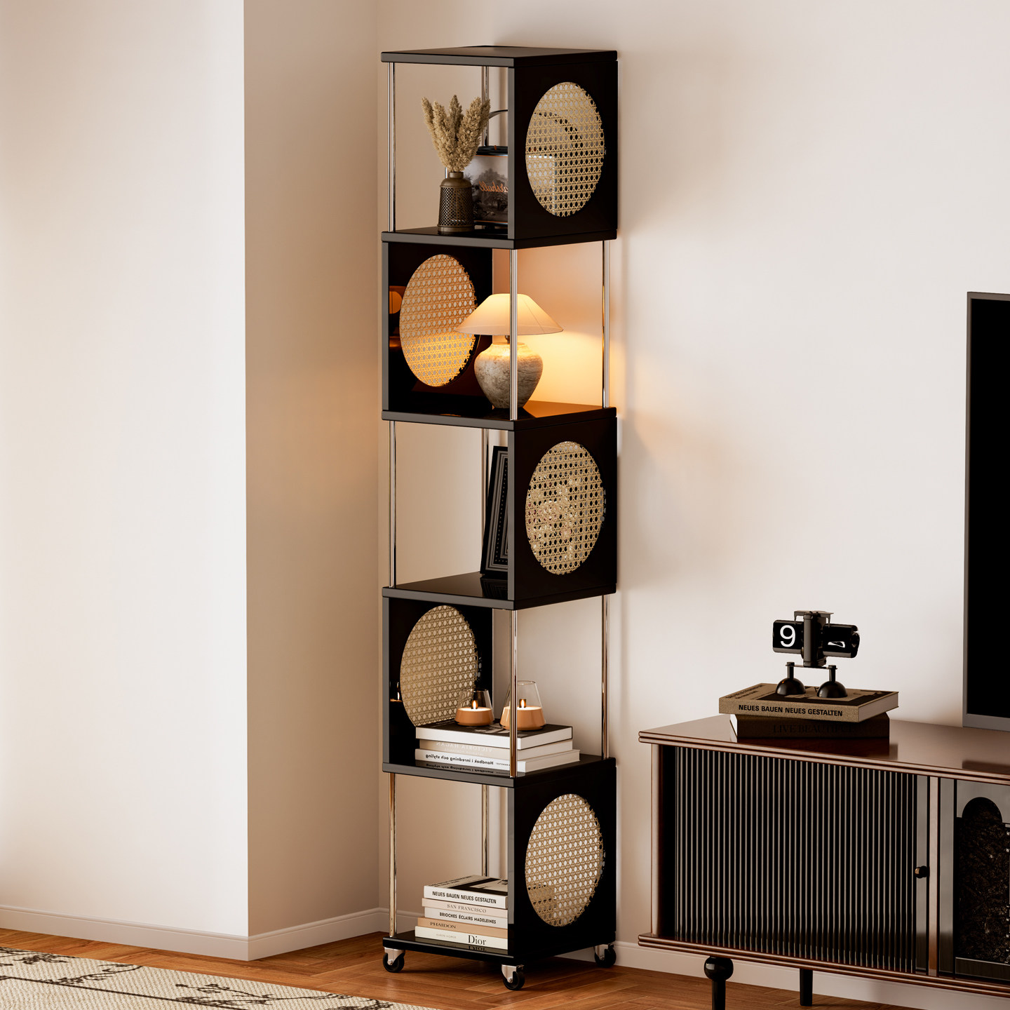 实木转角置物架一体靠墙角柜客厅90度拐角柜可移动中古角落收纳柜,住宅家具,角柜,淘宝优惠券,粉丝福利购,淘宝优惠卷