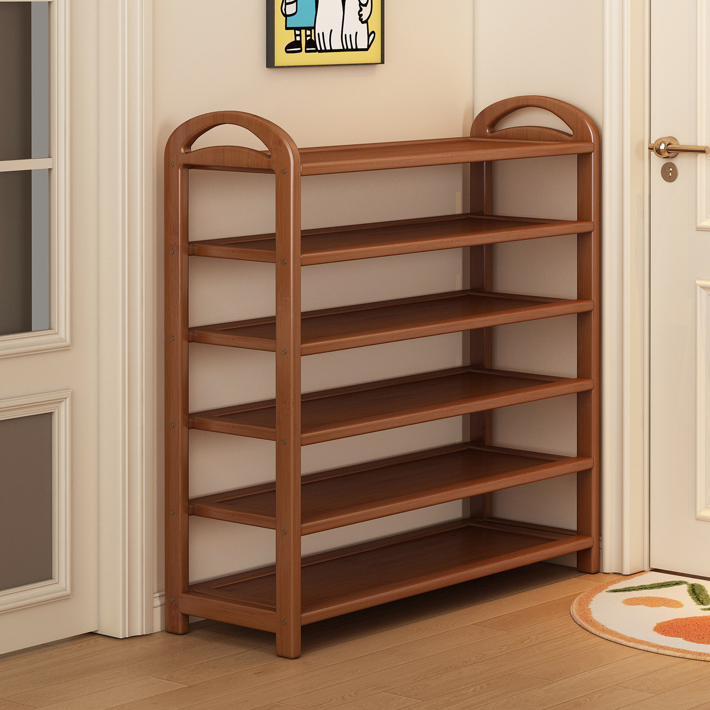 鞋架多层家用门口室内简易鞋柜出租房用入户门中古风鞋子收纳架子,住宅家具,鞋架,淘宝优惠券,粉丝福利购,淘宝优惠卷