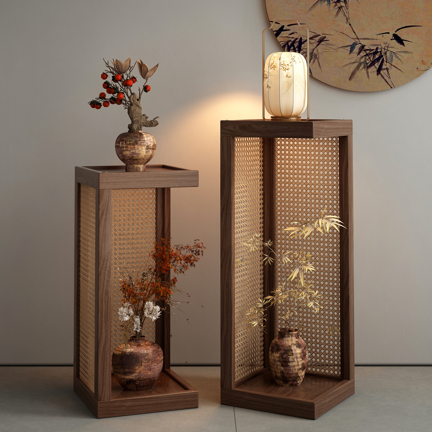 实木博古架三角结构稳定承重