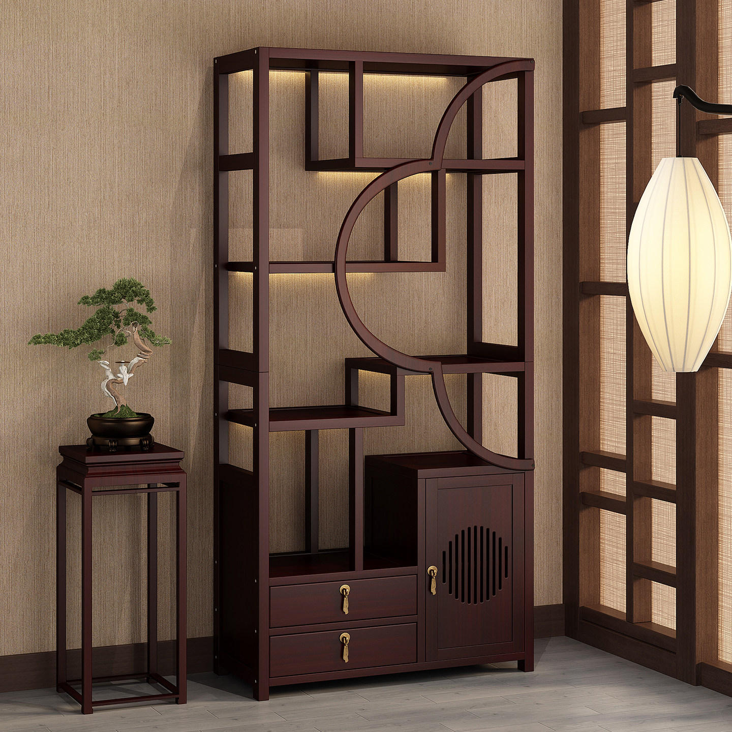 新中式博古架茶柜茶具茶架子置物架茶叶放置紫砂壶摆放架宋代美学,住宅家具,多宝格/博古架,淘宝优惠券,粉丝福利购,淘宝优惠卷