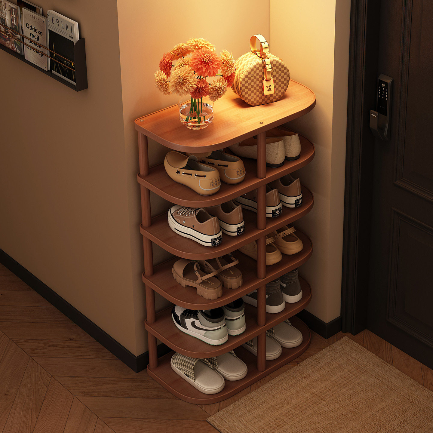 鞋架小窄门口超强收纳超稳不晃