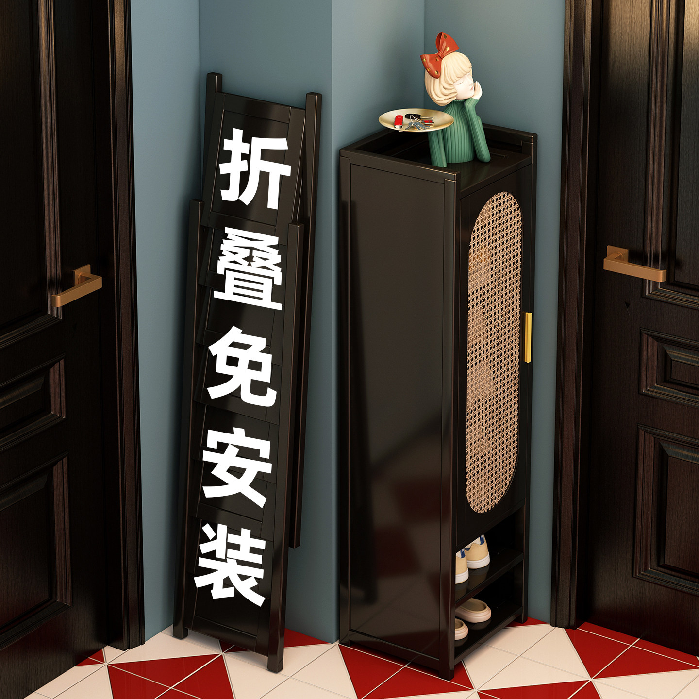 折叠鞋架小窄门口置物架防尘入户多层鞋子收纳架宿舍出租房用鞋柜,住宅家具,鞋架,淘宝优惠券,粉丝福利购,淘宝优惠卷