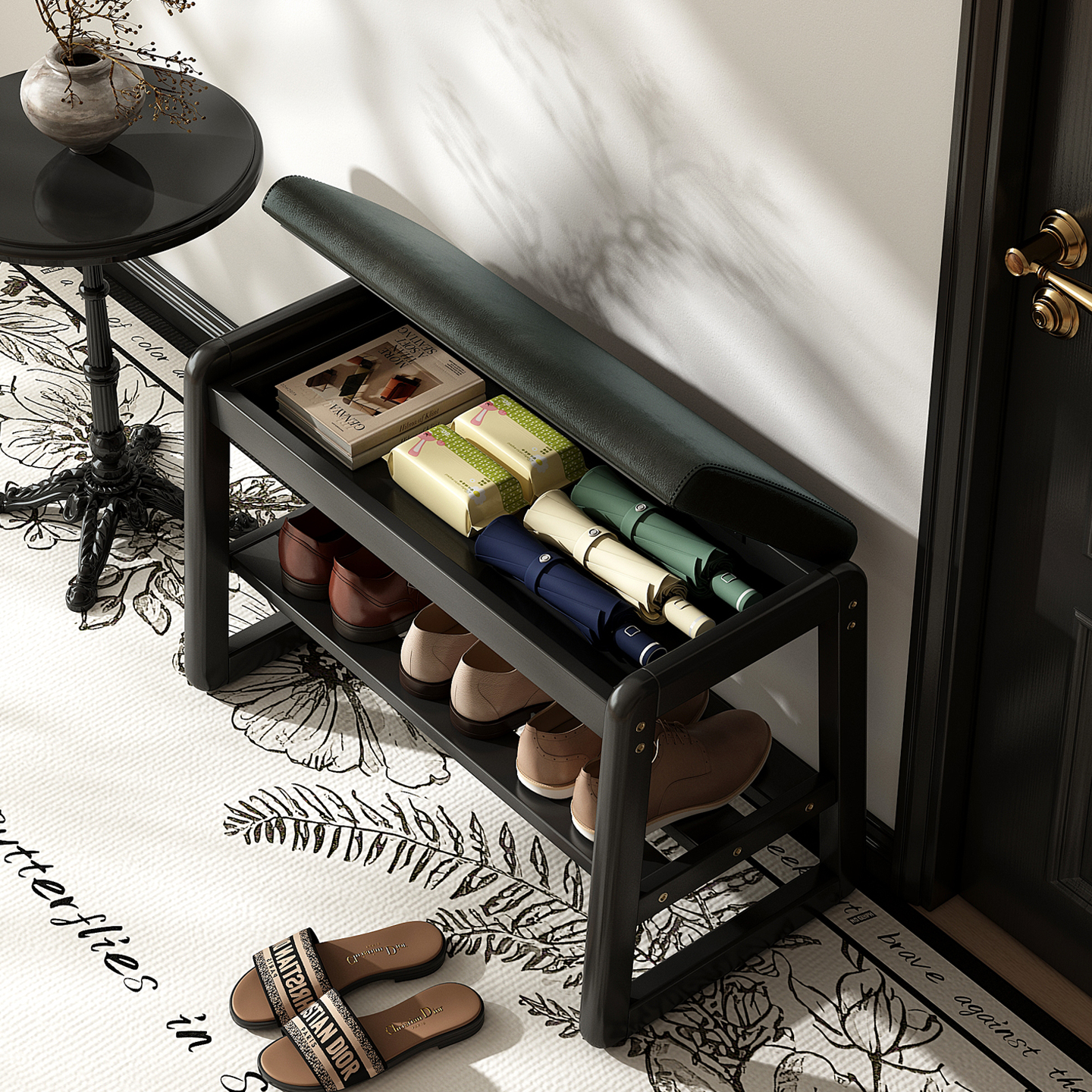 实木换鞋凳门口家用小尺寸入户玄关进门可坐鞋柜储物穿鞋凳高级感