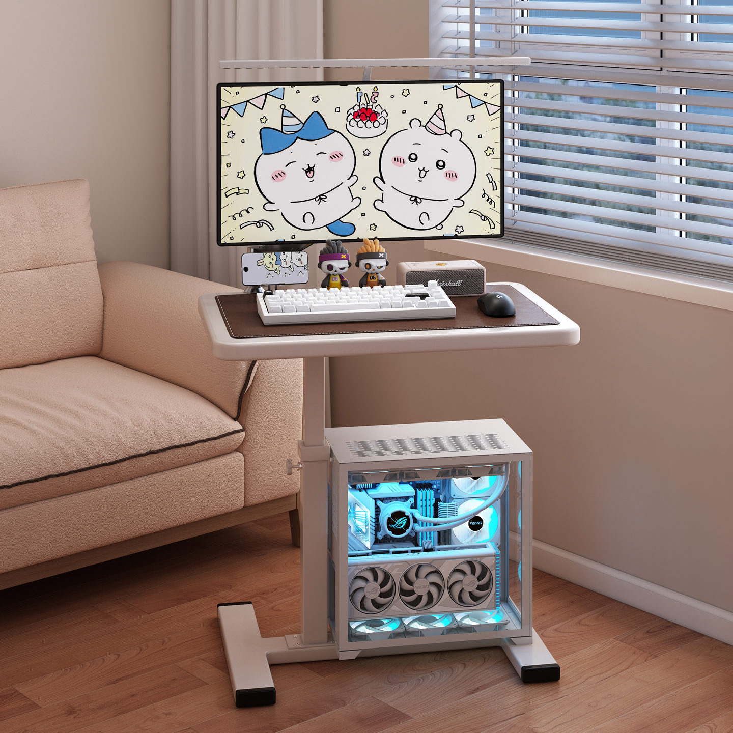 可移动床边桌电竞办公基站