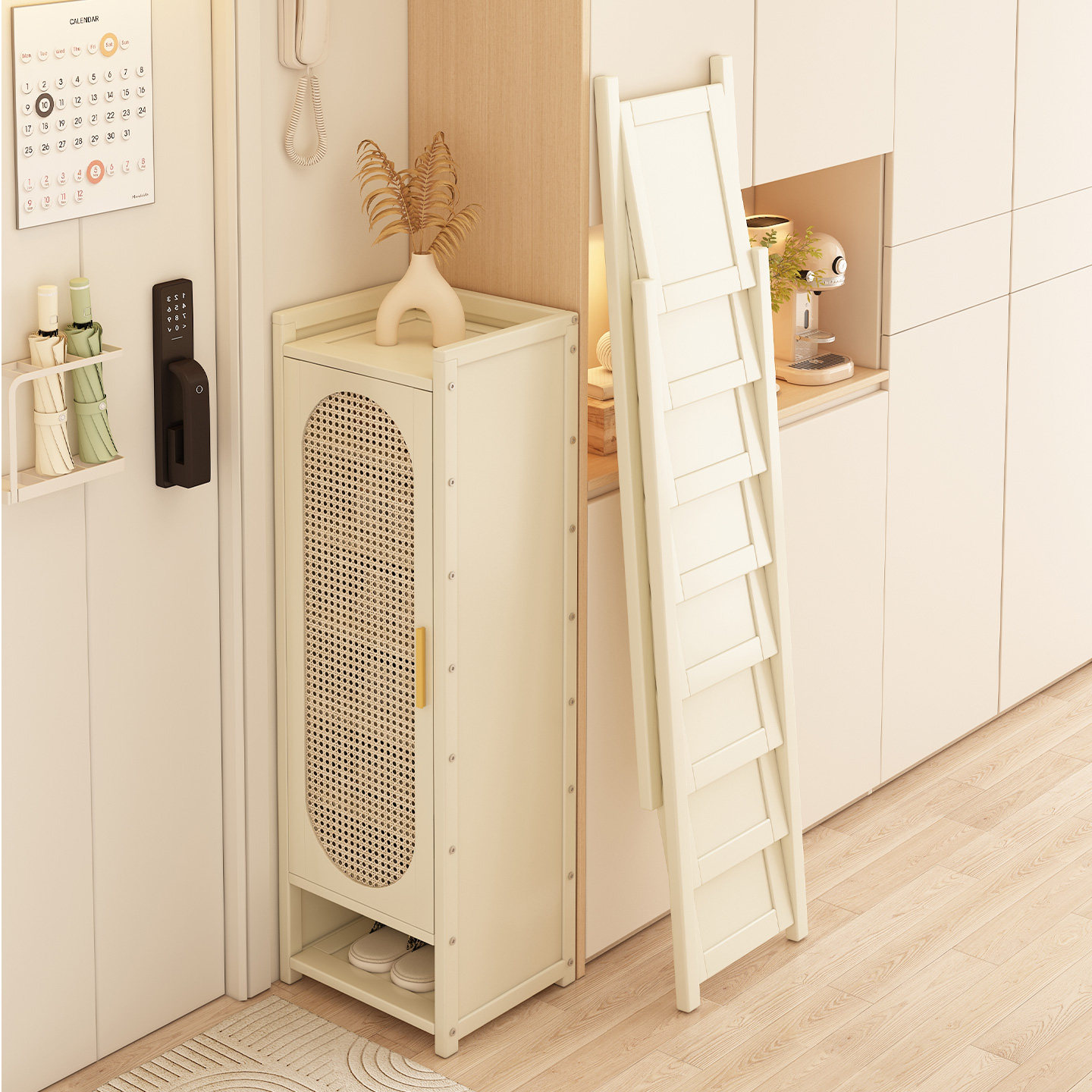 折叠鞋架小窄门口简易免安装鞋子收纳柜子玄关一体靠墙奶油风鞋柜,住宅家具,鞋架,淘宝优惠券,粉丝福利购,淘宝优惠卷