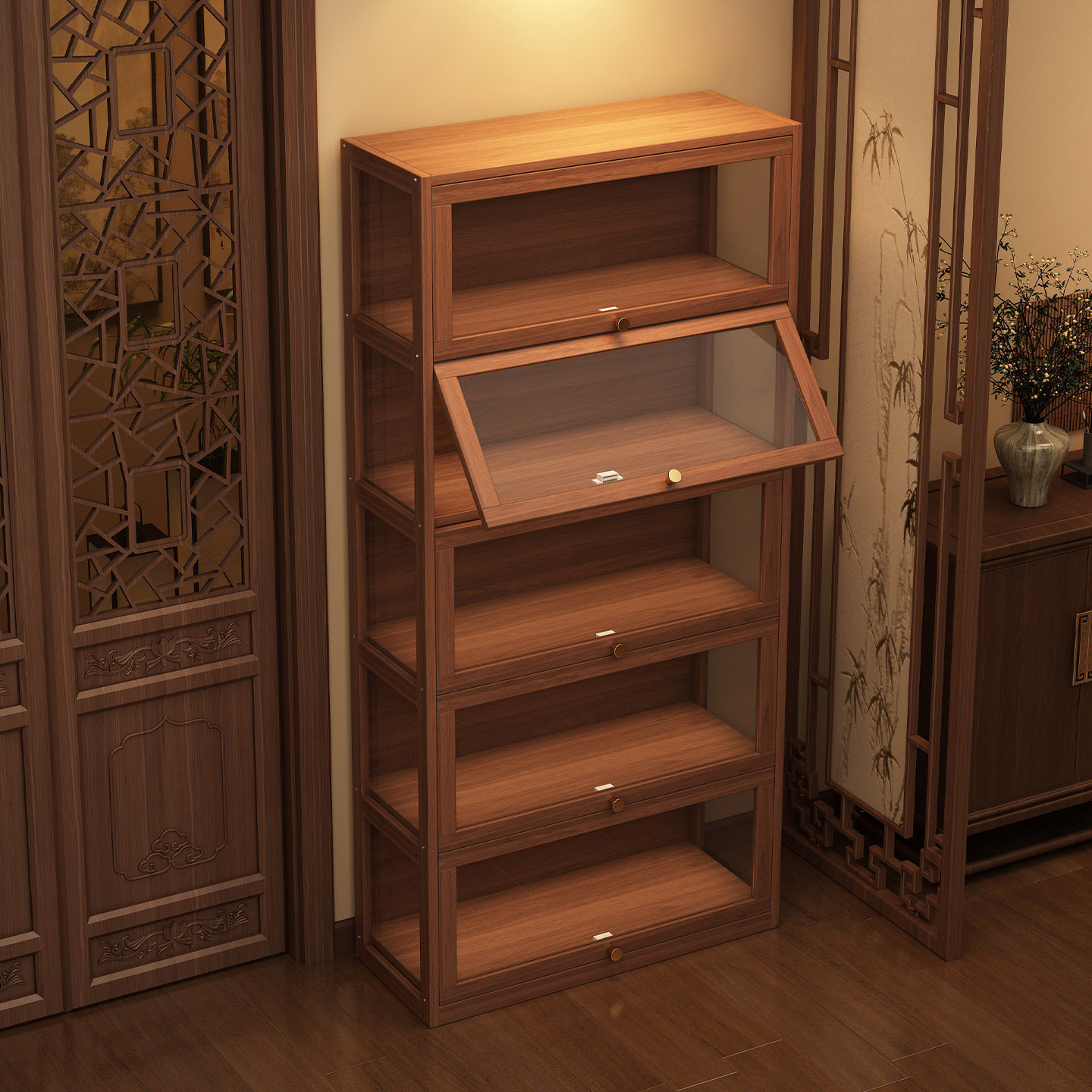 博古架实木中式茶柜茶具茶叶置物架茶室紫砂壶摆放展示架2026新款,住宅家具,多宝格/博古架,淘宝优惠券,粉丝福利购,淘宝优惠卷