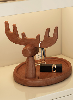 橡胶木材质玄关置物架