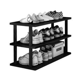 鞋架宿舍小型桌下床下鞋子置物架出租房用迷你窄身鞋架子楠竹鞋柜