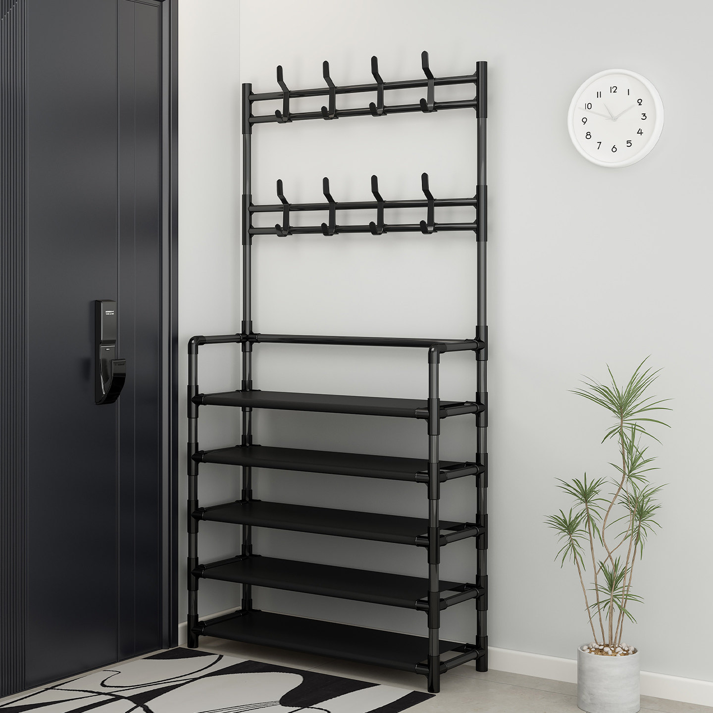 鞋架子家用门口多层一体挂衣架多功能简易鞋柜出租房用鞋子置物架,住宅家具,鞋架,淘宝优惠券,粉丝福利购,淘宝优惠卷