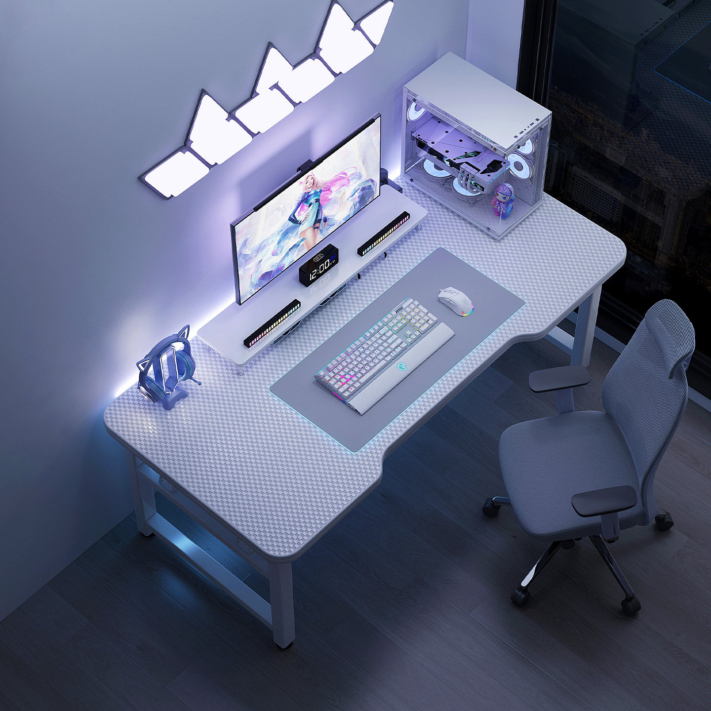 简易电脑桌家用台式电竞桌可放主机出租屋办公写字桌长方形游戏桌