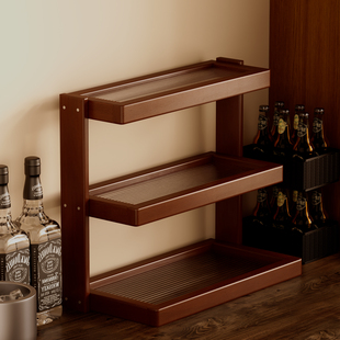 实木酒架置物架桌面吧台酒瓶酒杯架酒柜小酒展示多层阶梯式 陈列架