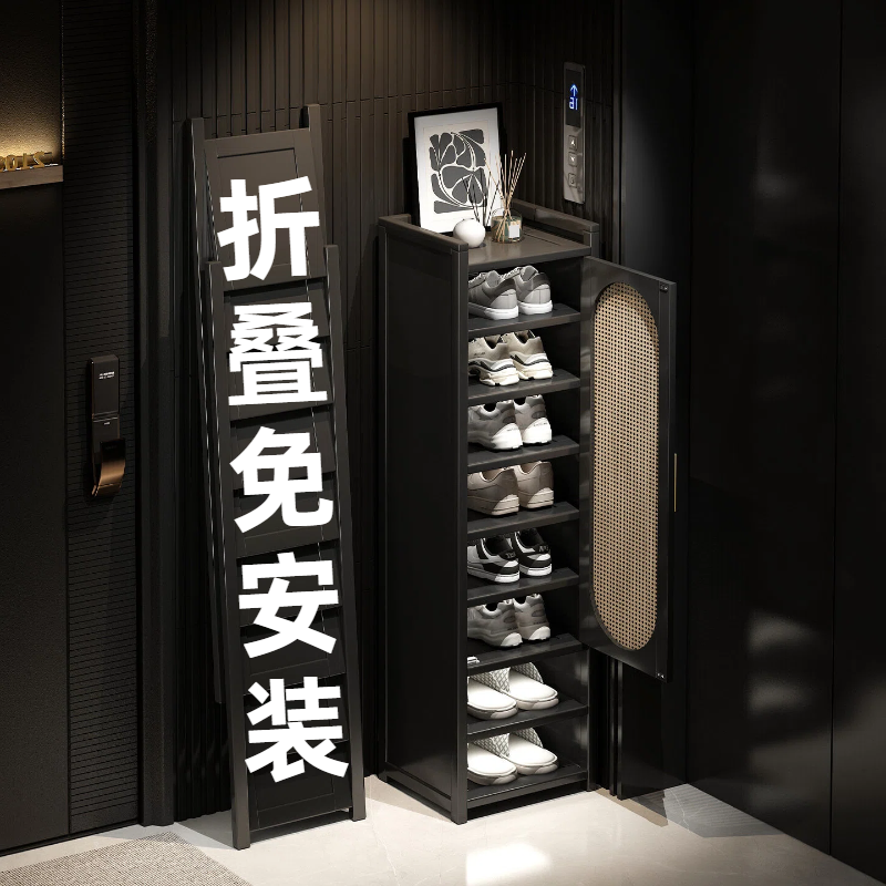折叠鞋架家用门口外楼道鞋柜入户小窄鞋子收纳架简易免安装鞋架字,住宅家具,鞋架,淘宝优惠券,粉丝福利购,淘宝优惠卷