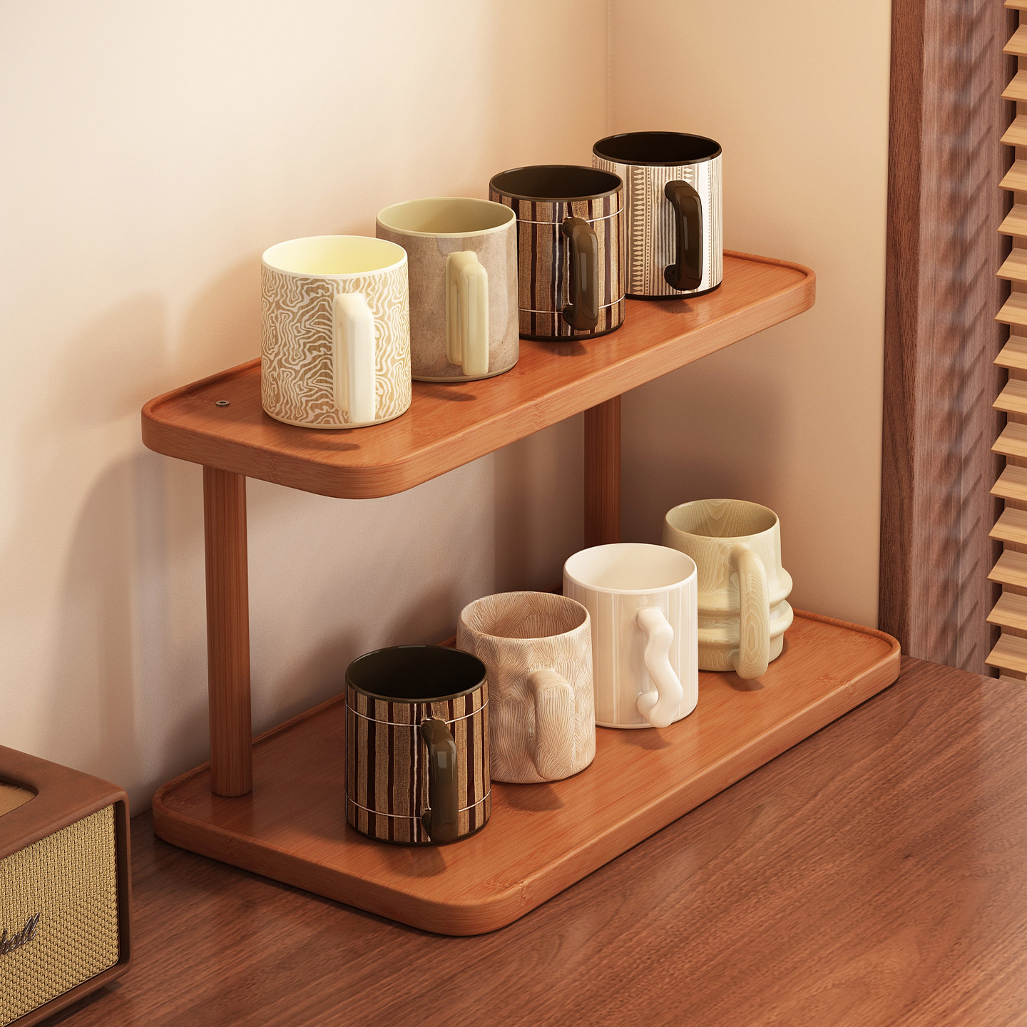 多层收纳不占空间杯子收纳置物架