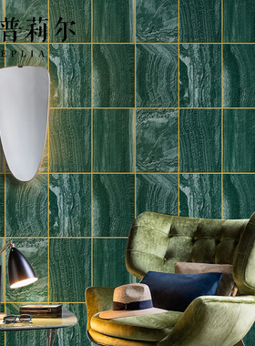 绿色灰色大理石纹无纺布加厚鹿皮绒墙纸客厅卧室背景墙壁纸非自粘