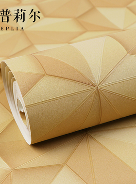 现代简约3d立体软包皮纹皮革墙纸金黄色咖啡色卧室客厅背景墙壁纸