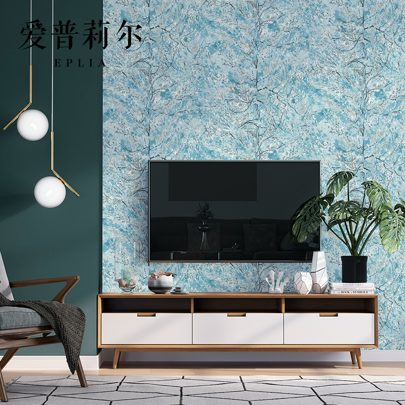 北欧高档艺术油画墙纸梵高桃花树客厅卧室电视背景墙壁纸家用轻奢