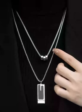 双层钛钢不掉色毛衣链女