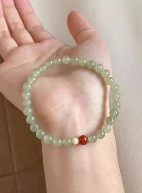 新中式鸿运当头仿和田玻璃简约串珠手链小众设计女式手链闺蜜手串