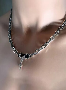 高街嘻哈缠绕叠戴男锁骨链