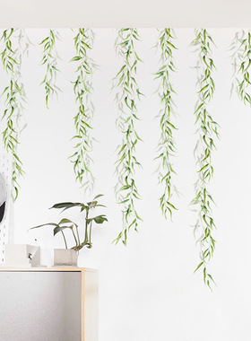 清新叶子墙贴北欧现代玄关餐厅电视墙橱柜过道背景装饰画HM92071