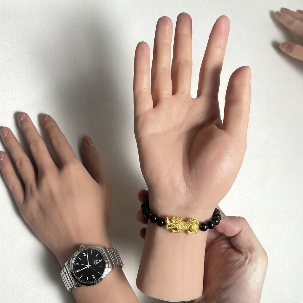 【微瑕】男款硅胶手模型手串手链展示拍摄道具男士手模特男人假手