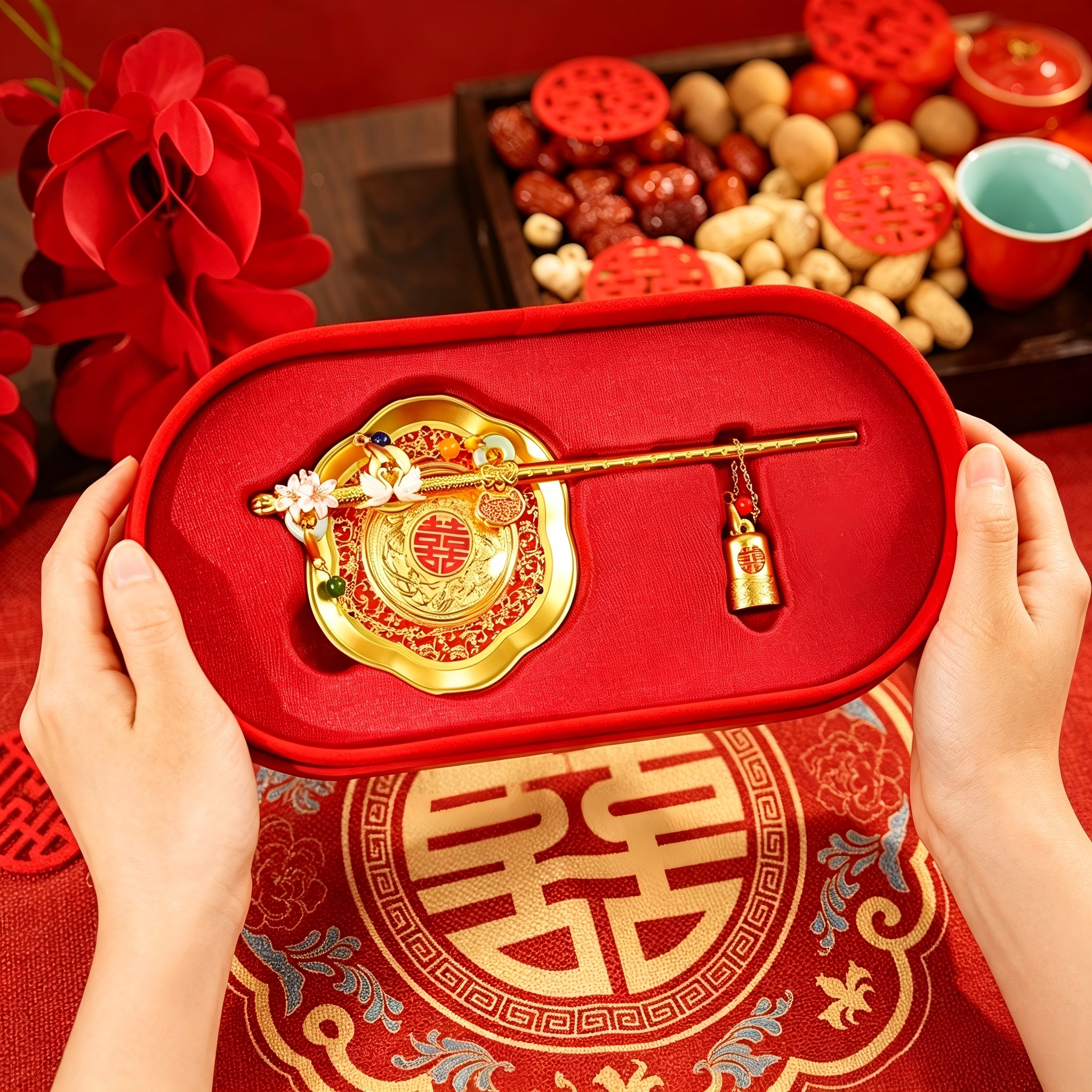 马上称足金999摆件称心如意中式