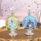 迪拜30ml复古多彩花朵镶钻香水精油分装 瓶便携旅行香水瓶中东空瓶