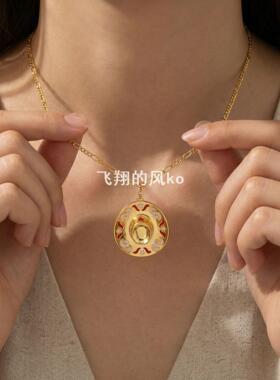 欧美独立站时尚复古牛仔靴吊坠帽子项链小众女锁骨链镀金保色