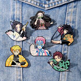 鬼灭之刃动漫周边胸针合金祢豆子炭治郎卡通角色可爱包包装饰徽章