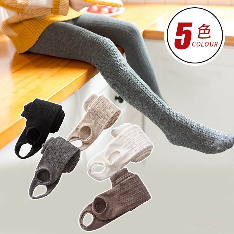 新款秋冬季加绒麻花儿童连裤袜